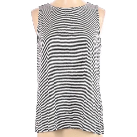 LOFT Gray Striped Tie-Back Flowy Boho-Chic Sleeveless Top - Small - Picture 13 of 14